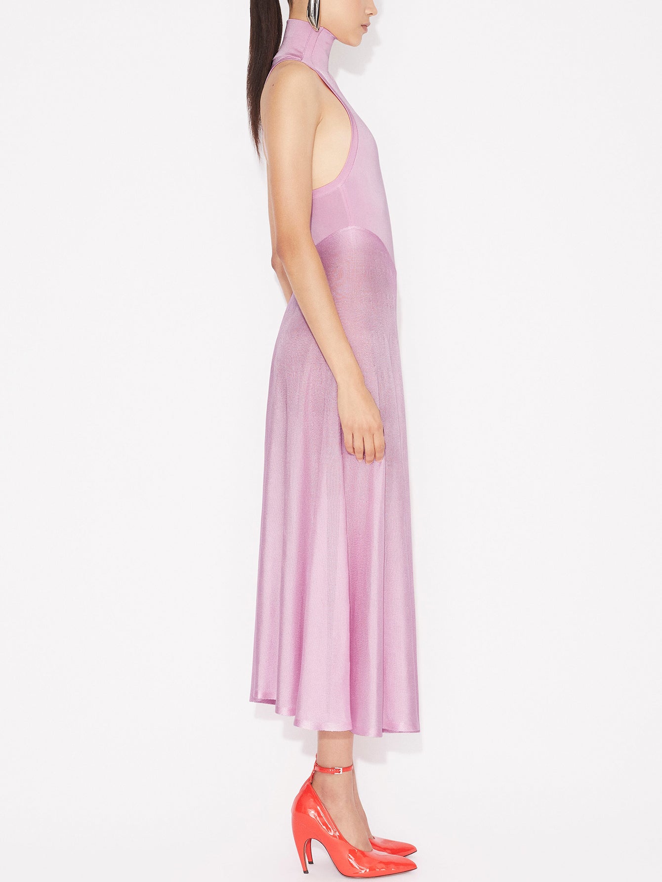 Pink Halterneck Midi Dress - Flattering & Versatile