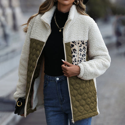 Patchwork Warm Plush Coat