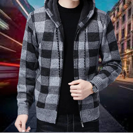 Garson - high-quality vest with checked hood