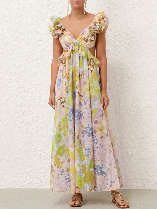 Luxurious Floral Maxi Dress Elegance