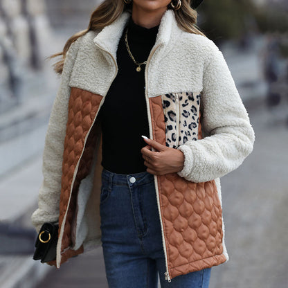 Patchwork Warm Plush Coat