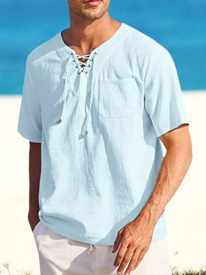 Casual Linen Style V Neck Shirts (US Only)