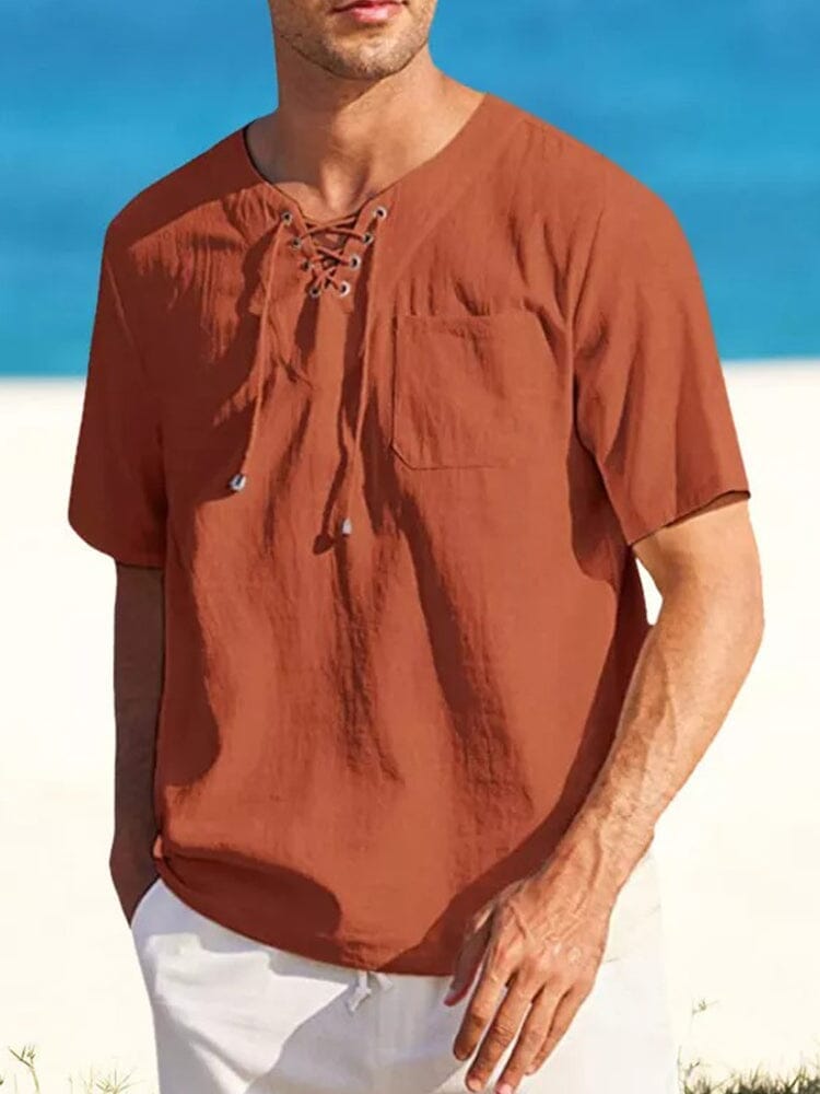 Casual Linen Style V Neck Shirts (US Only)