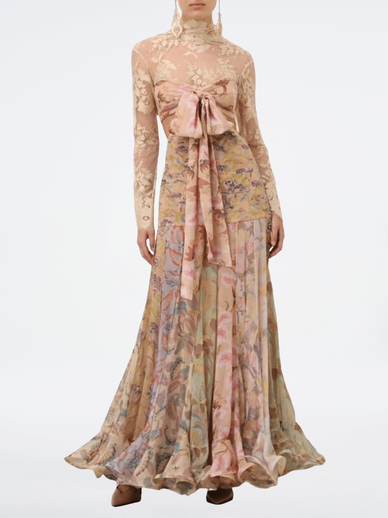 Tulle Lace Floral Maxi Dress