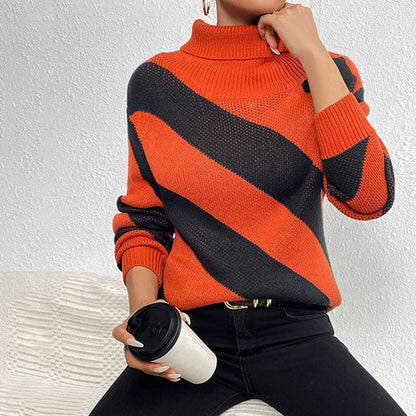 Casual Striped Knit Sweater