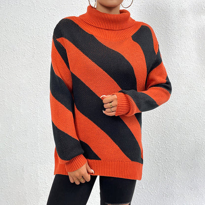 Casual Striped Knit Sweater