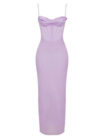 Elegant Satin Corset Maxi Dress