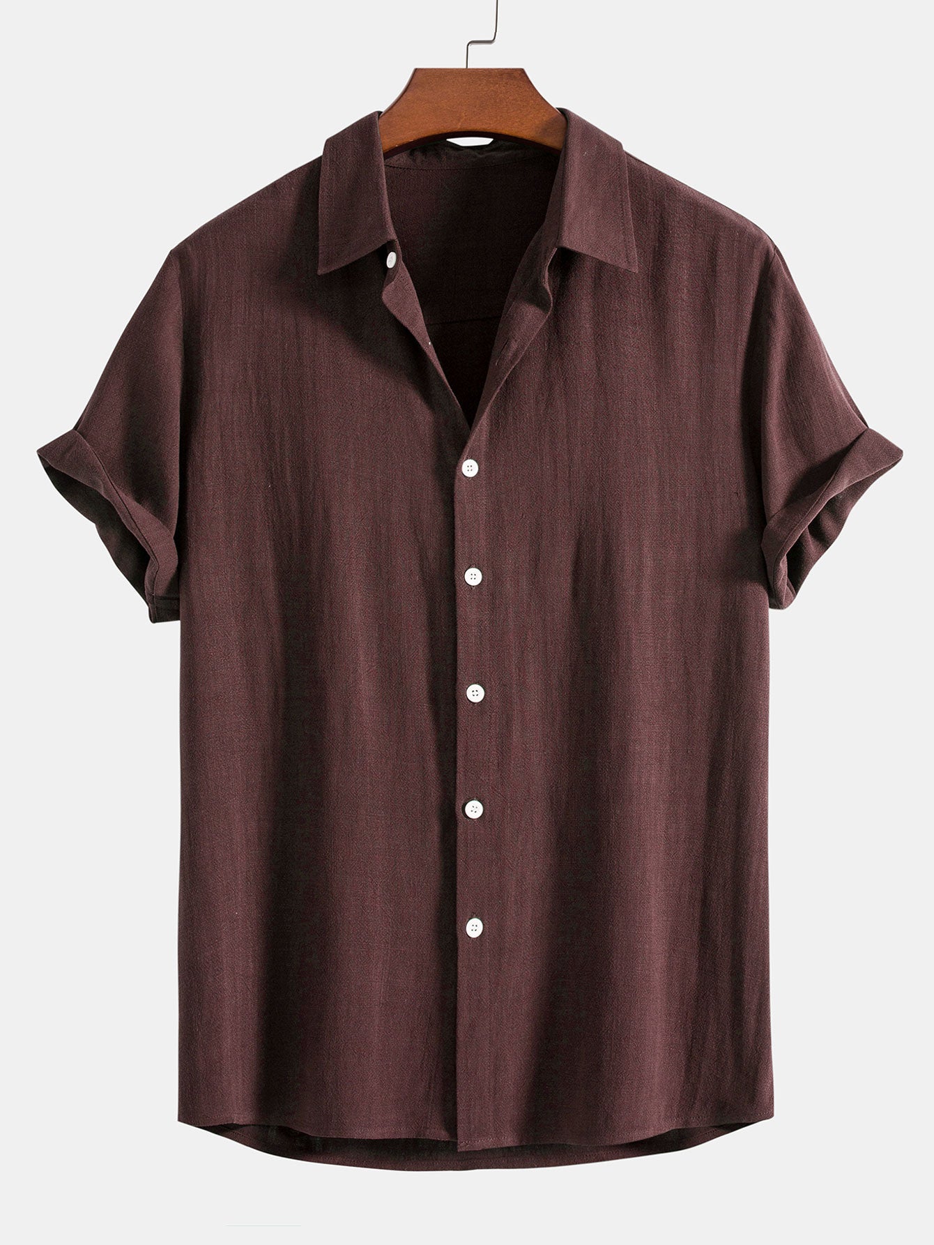 Shirt with Linen-Rayon Blend Button and Straight-Leg Linen Pants