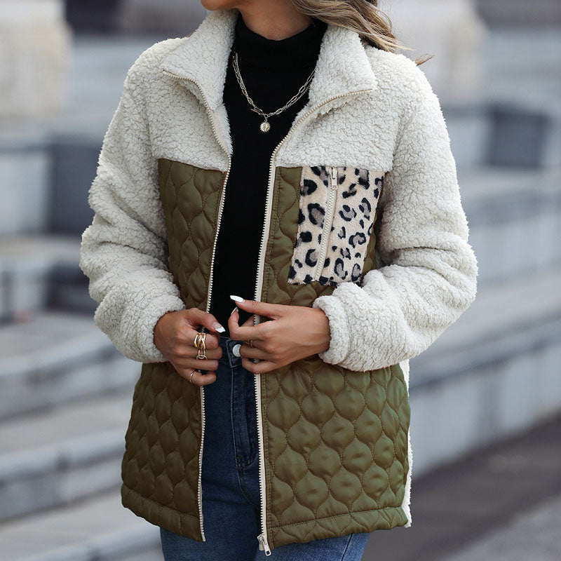 Patchwork Warm Plush Coat