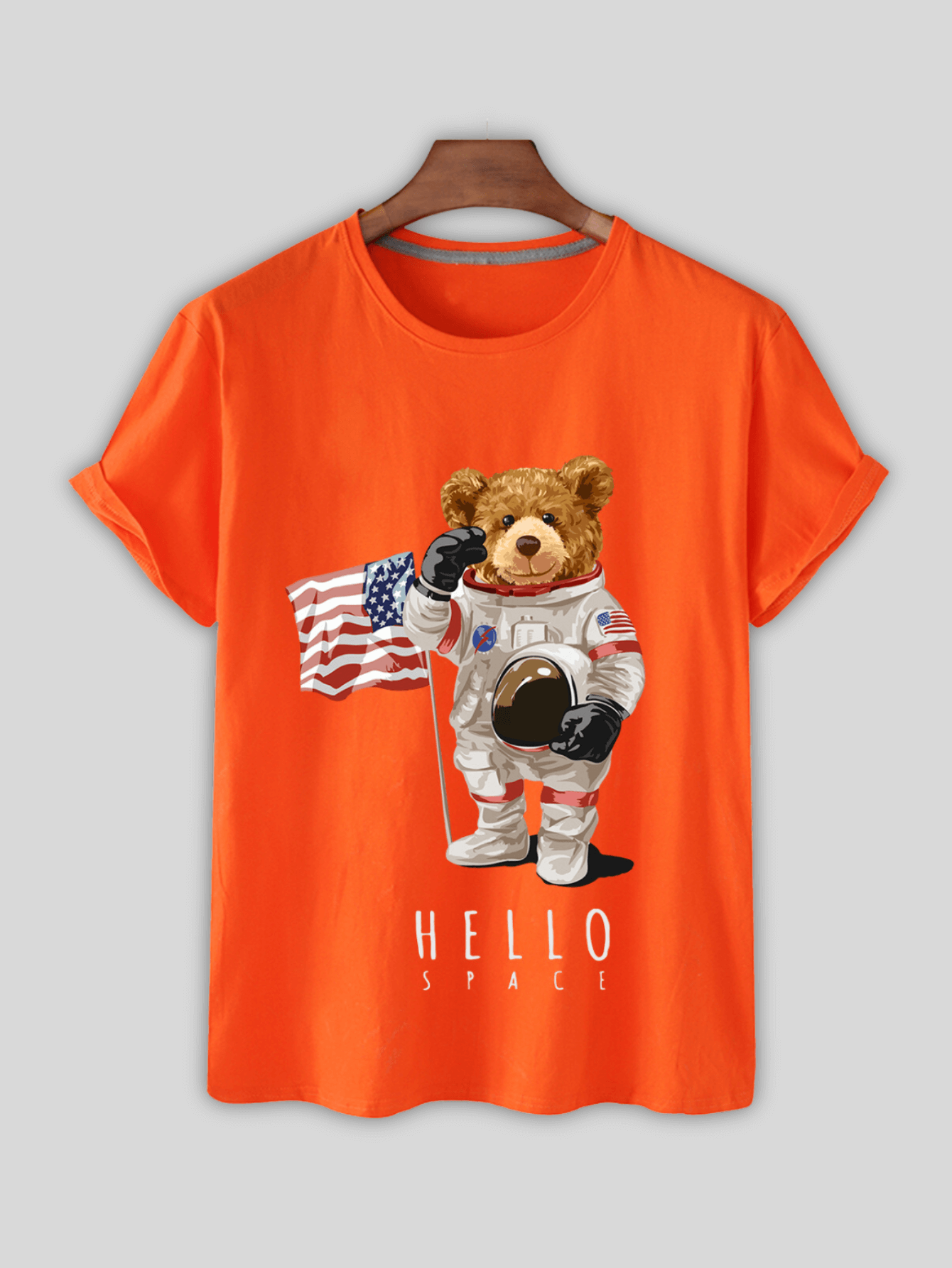 T-Shirt with Bear Print and NASA Shorts