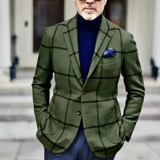 Elegant men's tartan blazer - chic and stylish