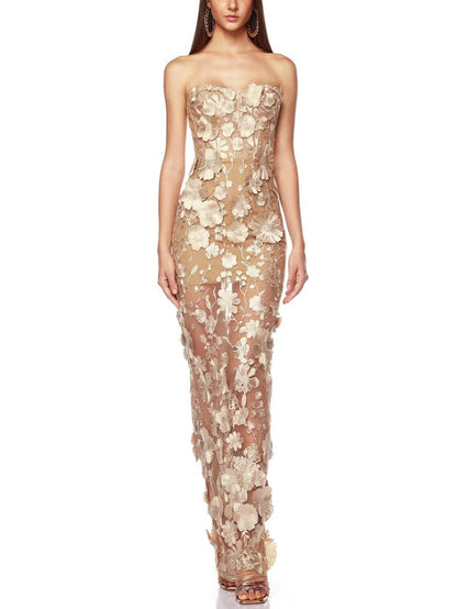 Luxurious Floral Embroidered Gown