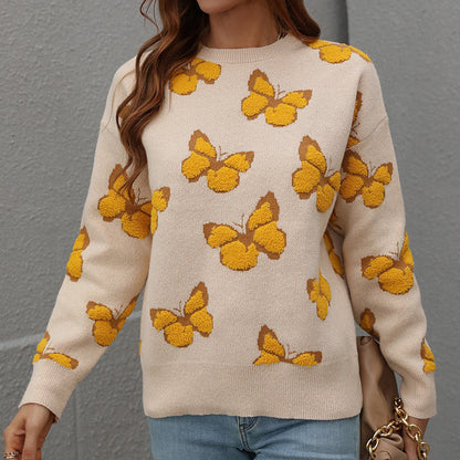 Butterfly Pattern Casual Sweater