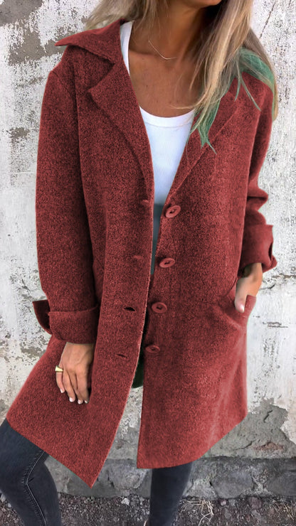 Isa | Casual long coat with lapels