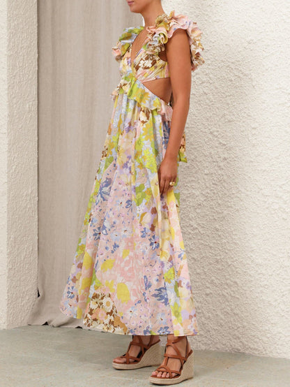 Luxurious Floral Maxi Dress Elegance