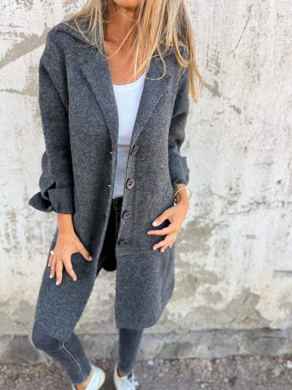 Isa | Casual long coat with lapels