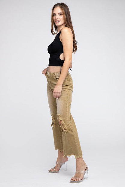 MIA DISTRESSED VINTAGE WIDE LEG PANTS