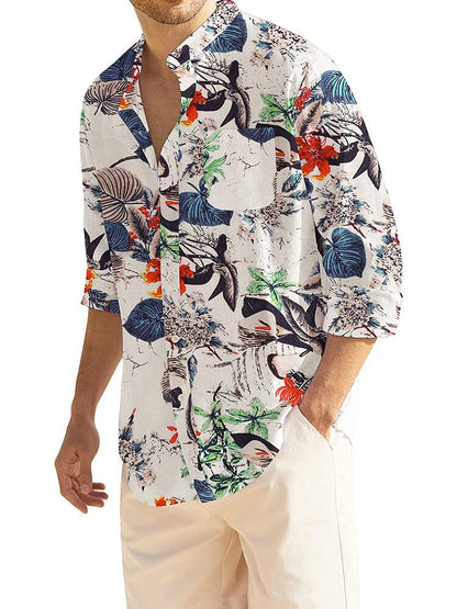 Cotton Linen Beach Button Down Shirt with Pocket (US Only)