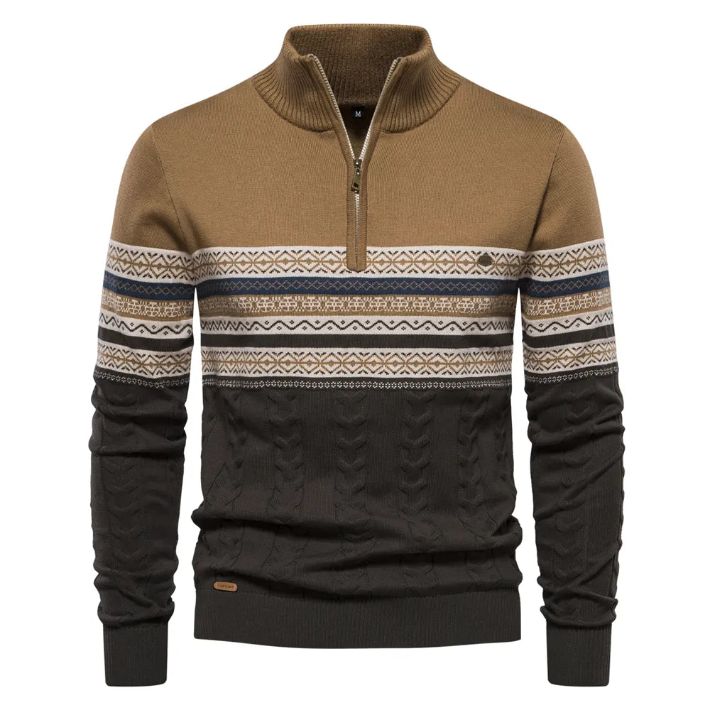 Gustav - Classic Nordic Quarter Zip Sweater