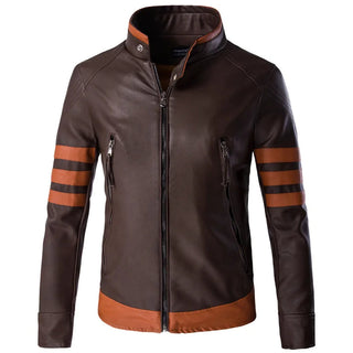 Men's elegant leather jacket in a unique design