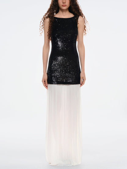 Sequin-Embellished Maxi Dress