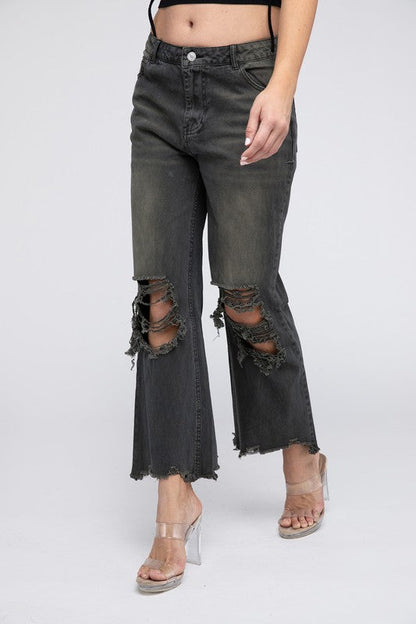 MIA DISTRESSED VINTAGE WIDE LEG PANTS