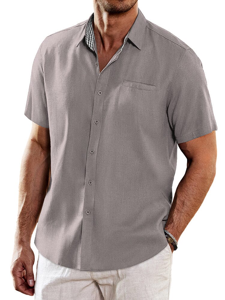 Casual Unique Collar Cotton Linen Shirt (US Only)