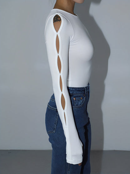 Keyhole Cutout Long Sleeve Bodysuit