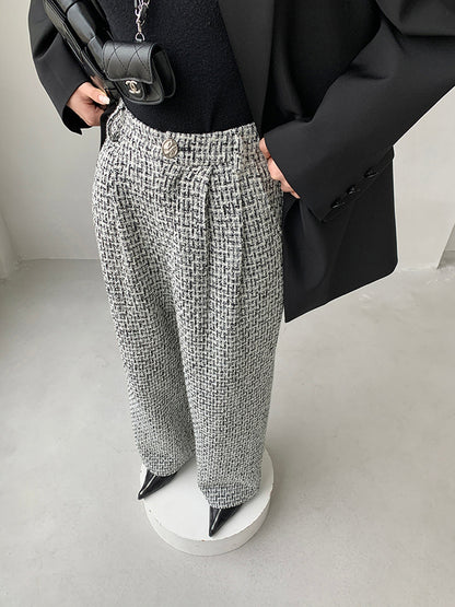 Tweed Wide Leg Dress Pants