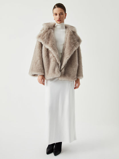 Oversized Collared Faux Fur Coat