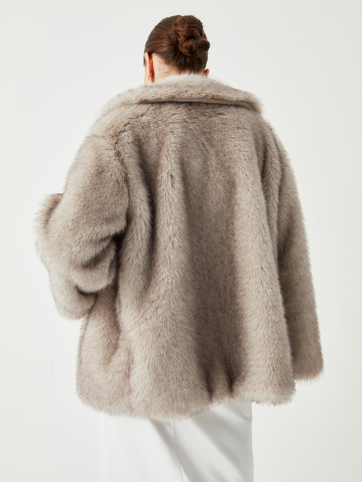 Oversized Collared Faux Fur Coat