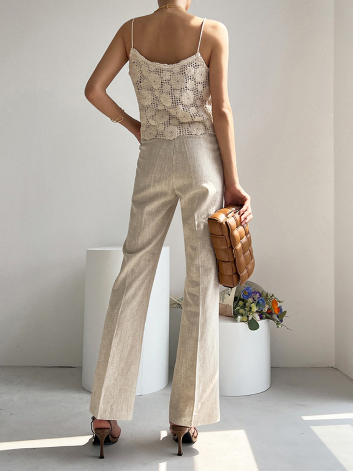 Linen Blends Straight Leg Pants