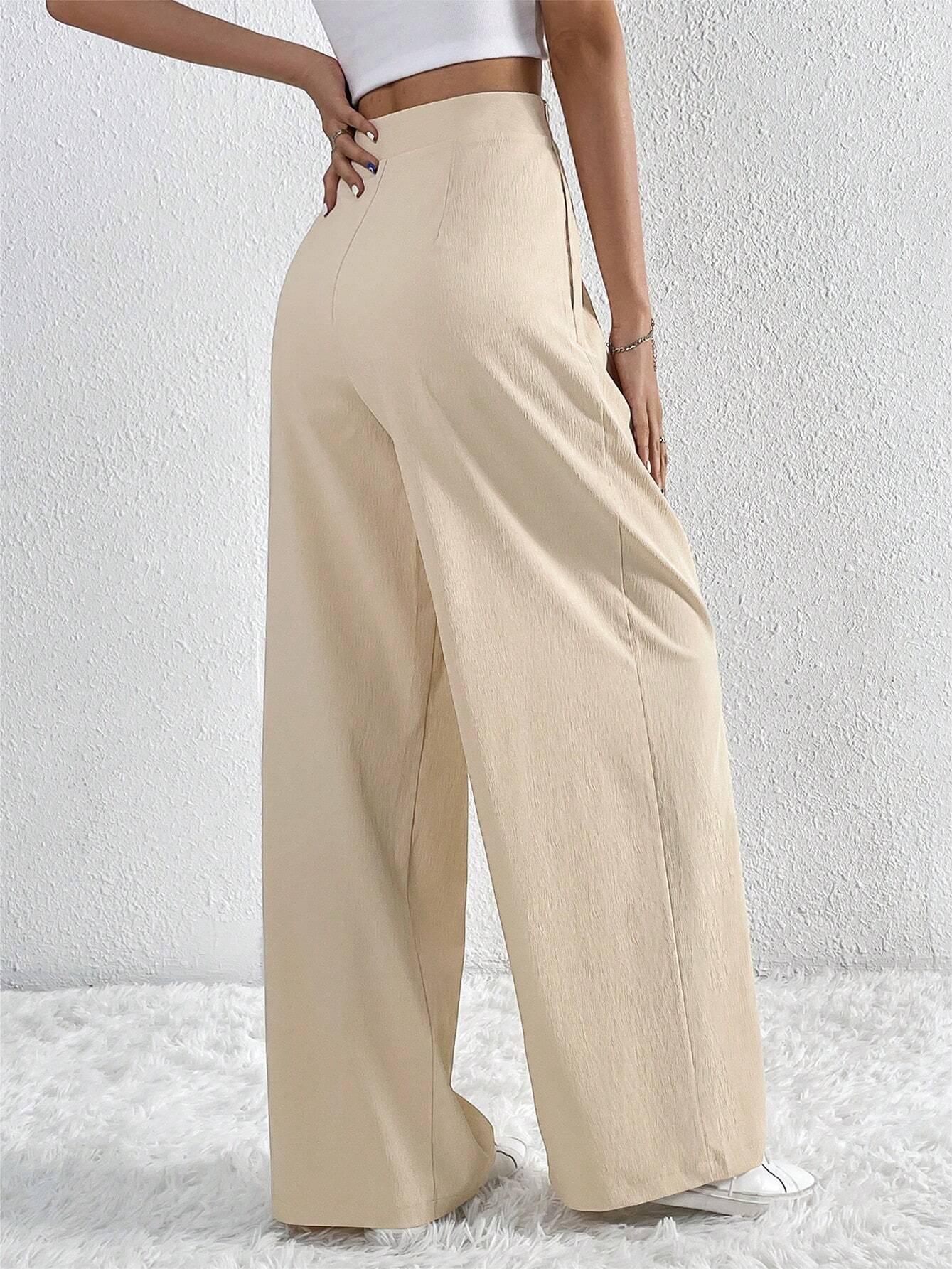 Casual Pleated Wide Leg Pants