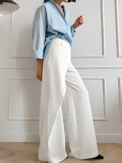 Asymmetrical High Waist Wide-Leg Pants