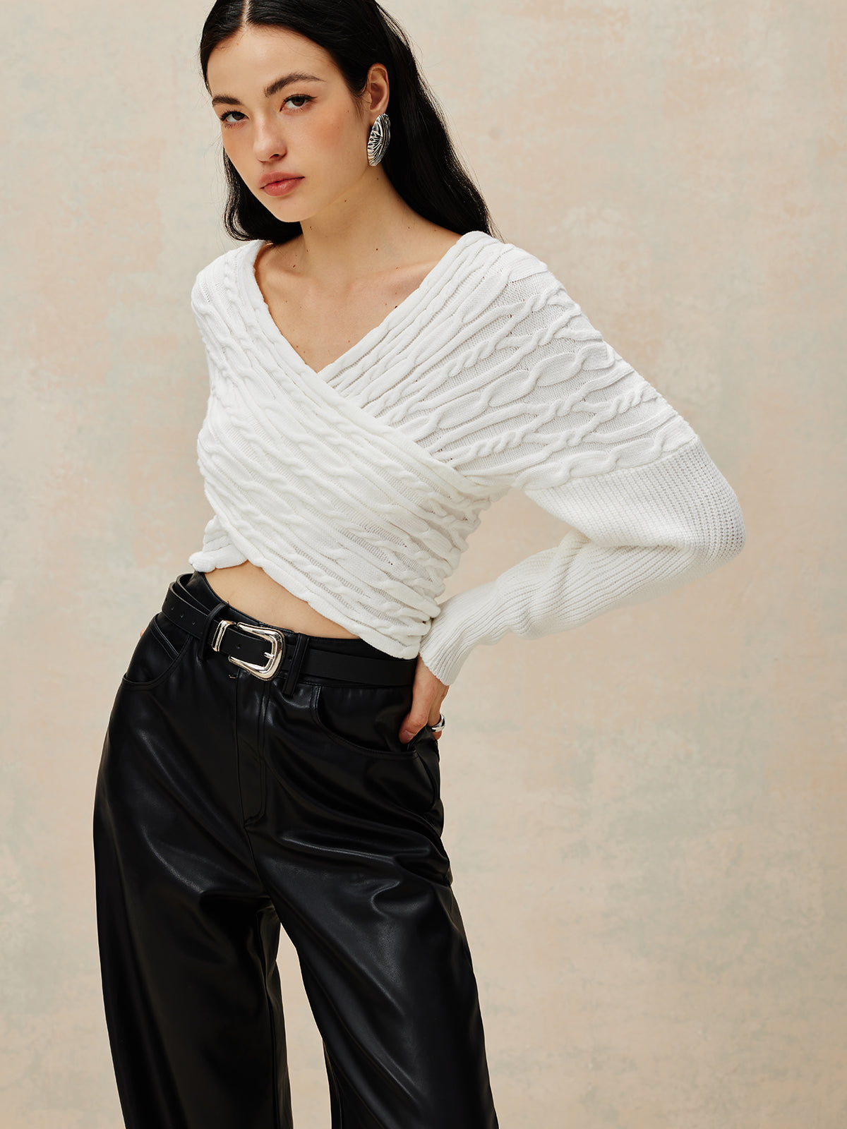 Criss Cross Crop Knit Top