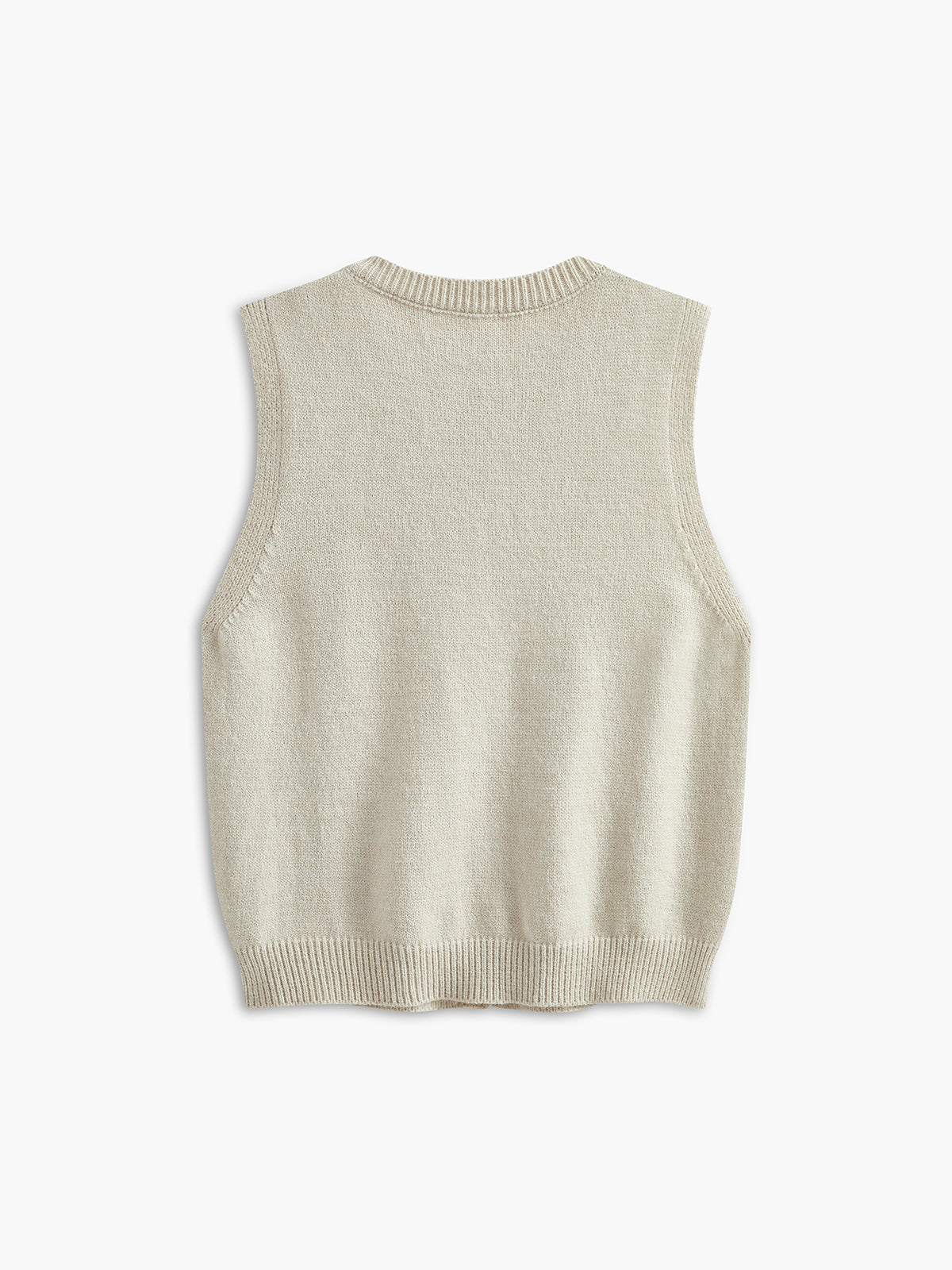 Floral Embroiled Pockets Knit Vest