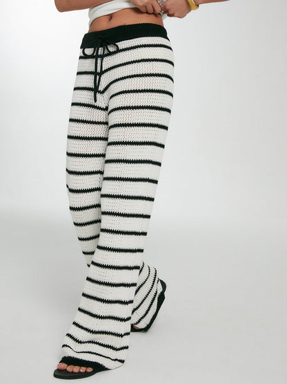 Striped Drawstring Knit Pants