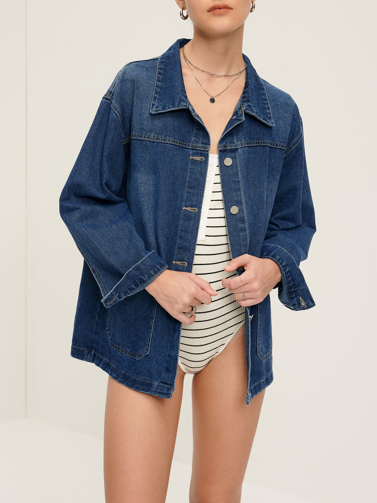 Casual Breasted Lapel Denim Jacket