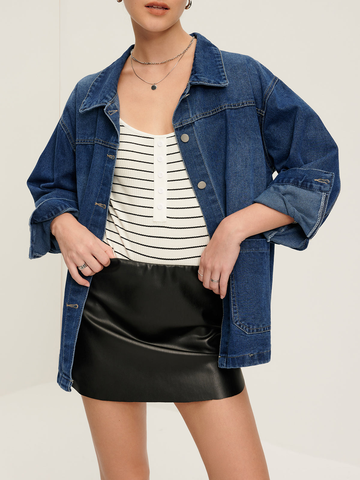 Casual Breasted Lapel Denim Jacket