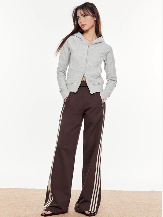 Striped Patchwork Elastic Waist Pants