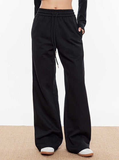 Contrast Piping Drawstring Sweatpants