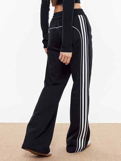 Contrast Piping Drawstring Sweatpants