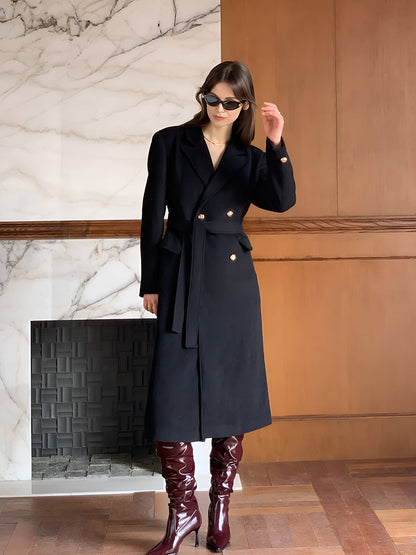 Elegant Lapel Belted Coat