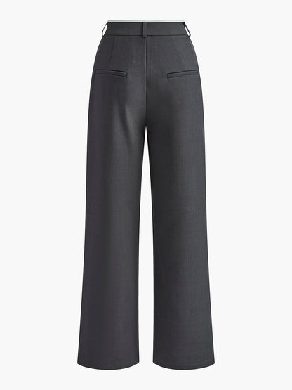 Contrast Trim Pleated Draped Pants