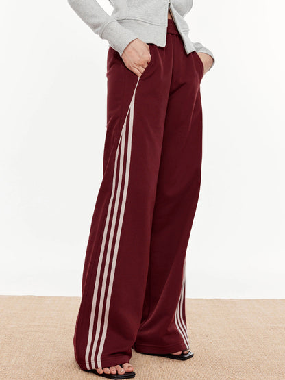 Striped Patchwork Elastic Waist Pants