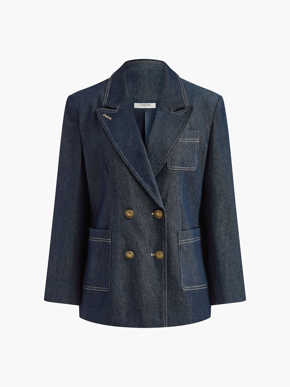 Cotton Lapel Denim Blazer