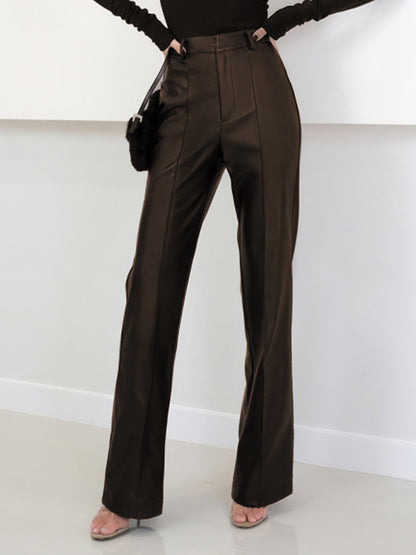 High Waist Faux Leather Pants