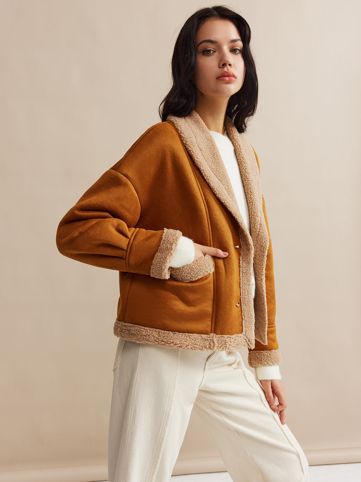 Boheme Minky Lined Suede Jacket