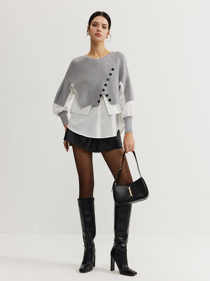 Color Block Panel Knit Top