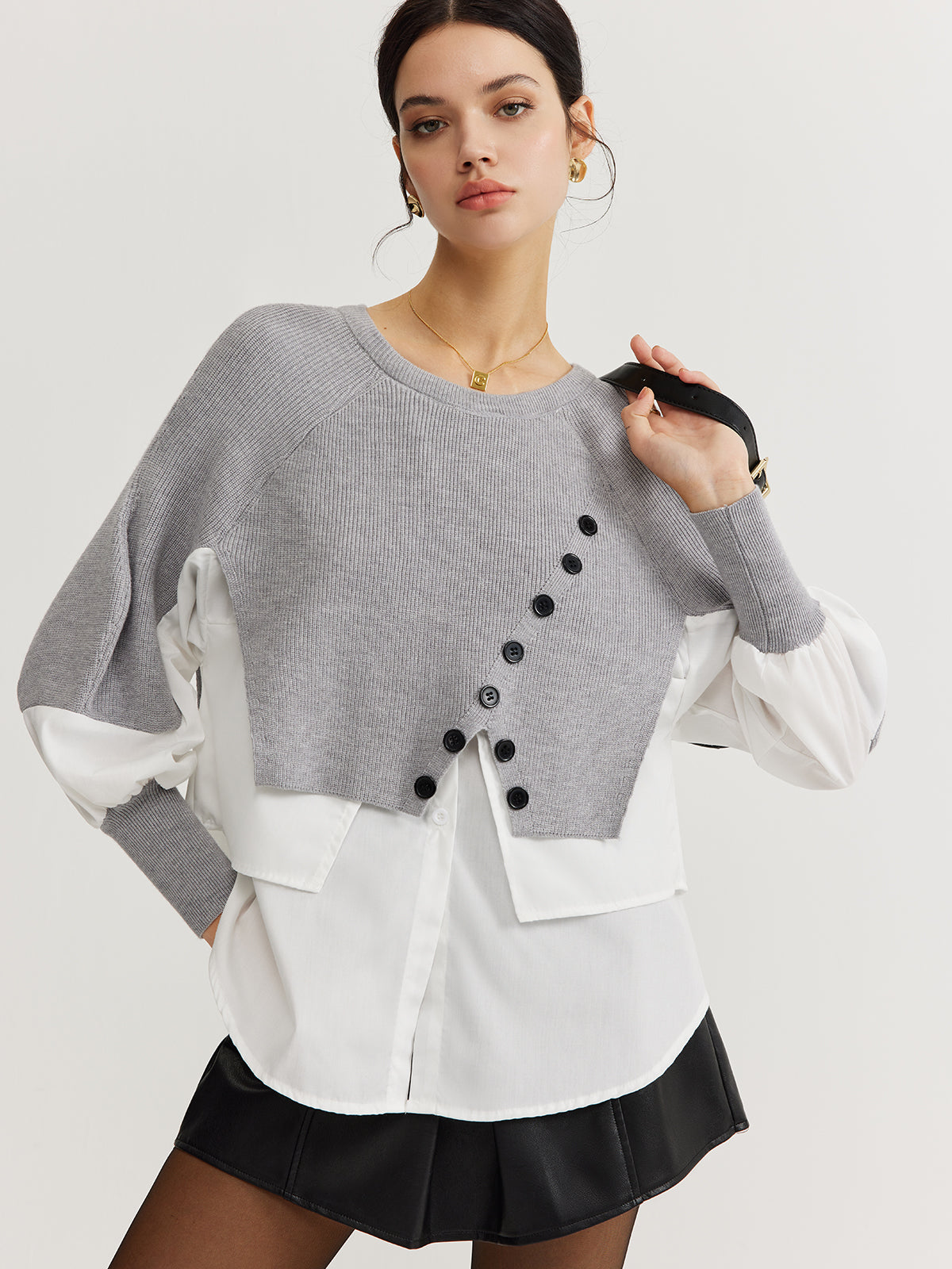 Color Block Panel Knit Top